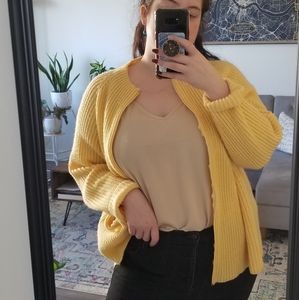 Vintage yellow zip up sweater